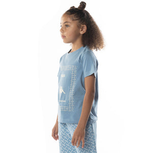Kid's Authentic Graphy T-shirt, Blue Dusk/ White - Krush Clothing