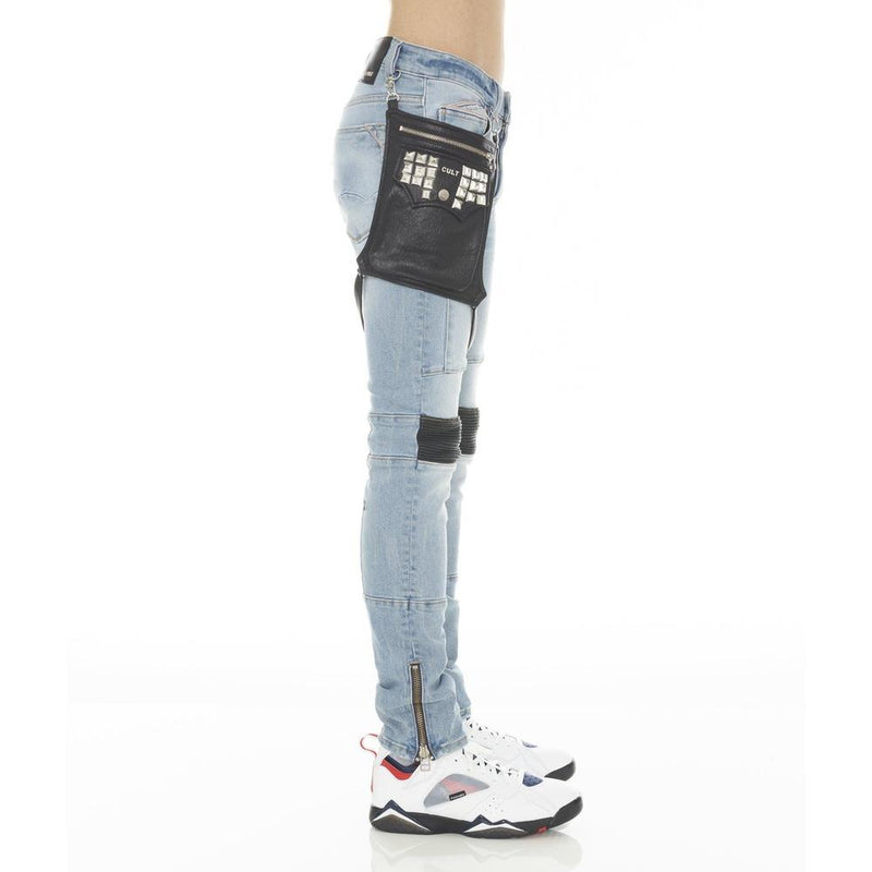 Men's 'Pollock' Punk Moto Stretch Jeans - Krush Clothing