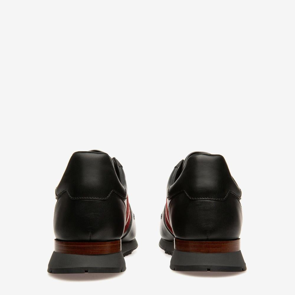 Men's Astel Plain Calf Leather Sneaker , Black - Krush Clothing