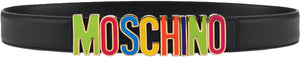 Moschino Men's Multi Color Buckle Belt, Black - Krush Clothing