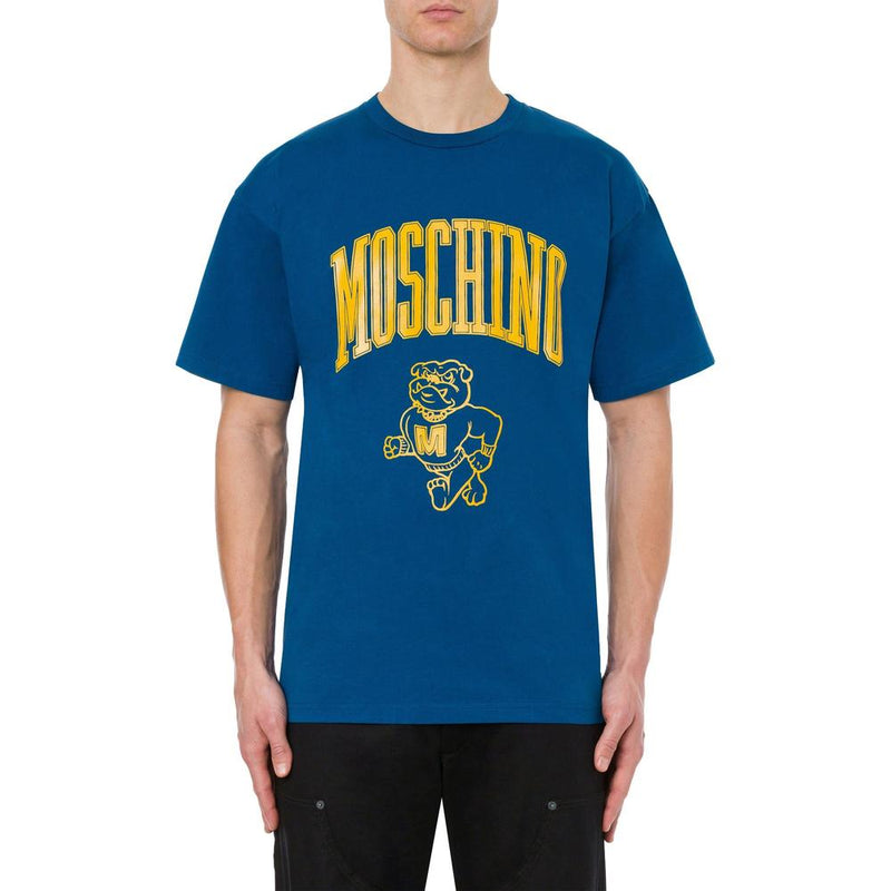 Men's Moschino Varsity Cotton Jersey T-Shirt, Cobalt Blue - Krush Clothing