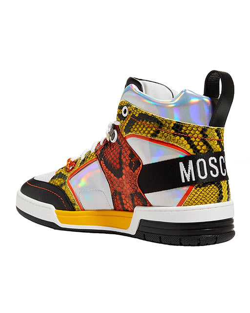 Men's Moschino Couture Metallic/Snakeskin High-Top Sneaker