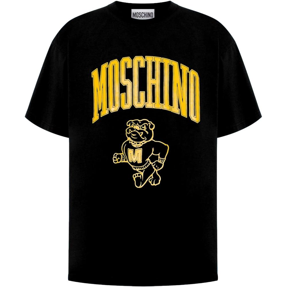 Men's Moschino Varsity Cotton Jersey T-Shirt, Black - Krush Clothing